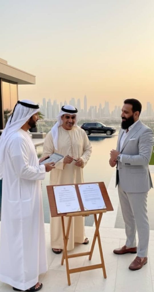 دکتر سید امیر حسینی در حال قرارداد واردات خودرو